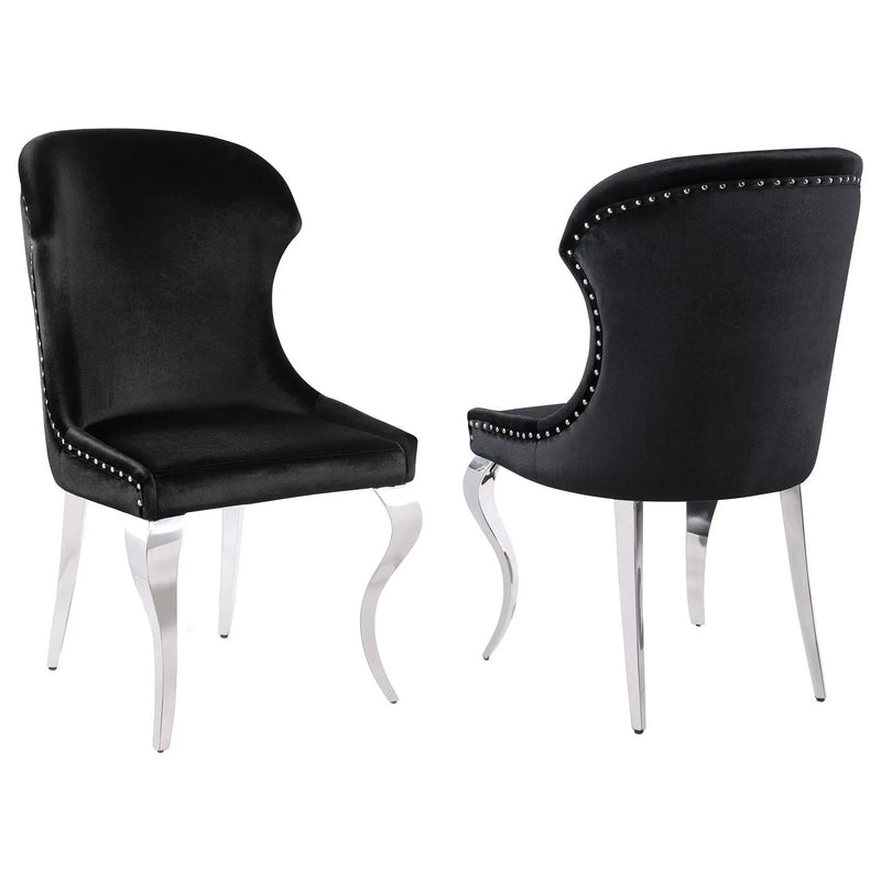 Cheyanne Upholstered Dining Side Chair Black (Set of 2) by Unique Piece Furniture