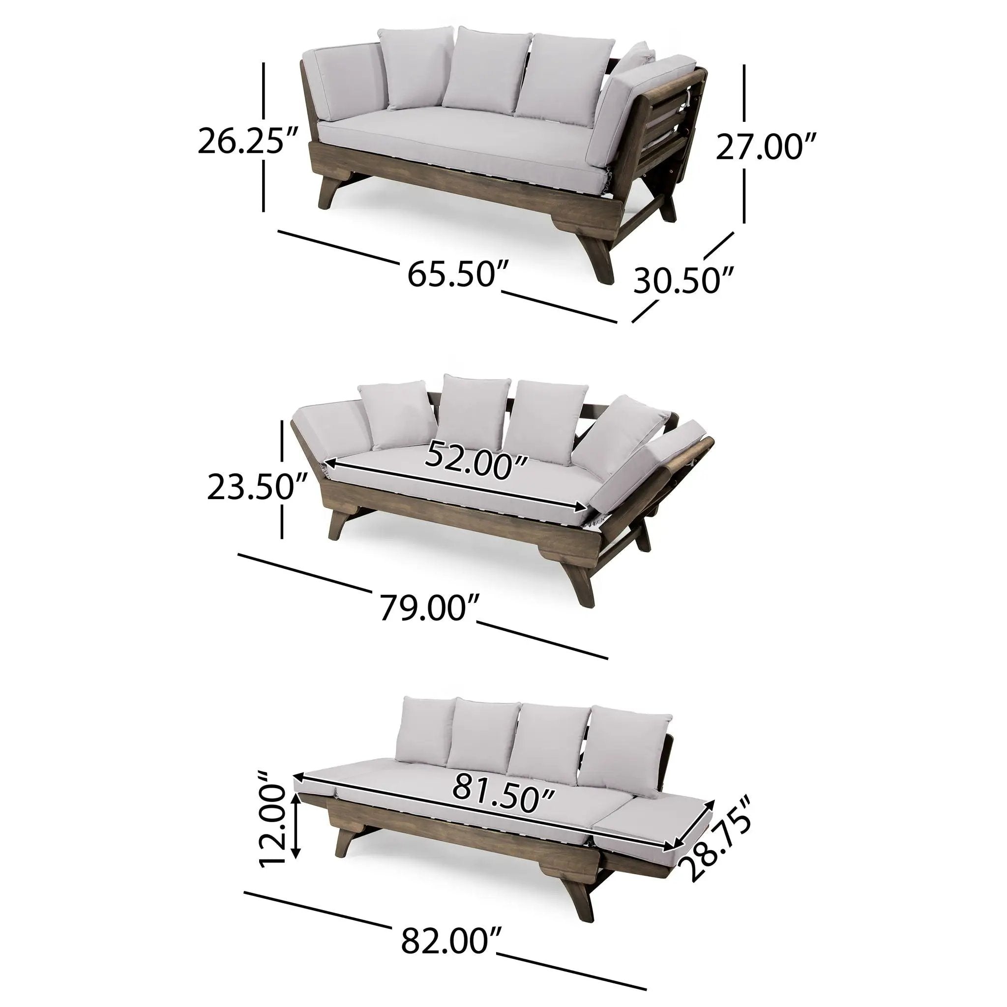 Ottavio Convertible Sofa Daybed With Water Resistant Cushions by HouseOfZazla