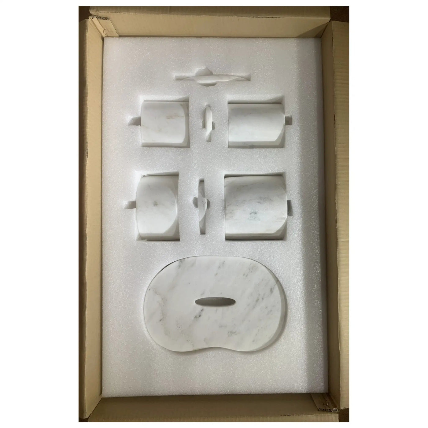 Elegant Natural Marble Bathroom Accessories Set by HouseOfZazla