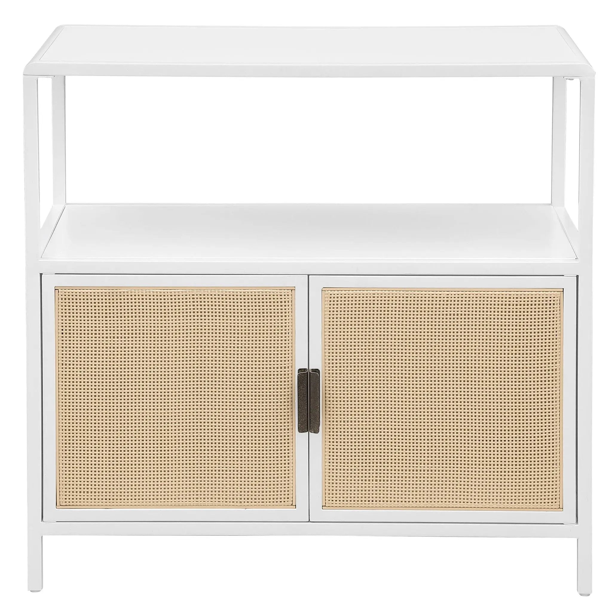Amherst 2-door Radio Weave Cane Metal Accent Cabinet White by Unique Piece Furniture