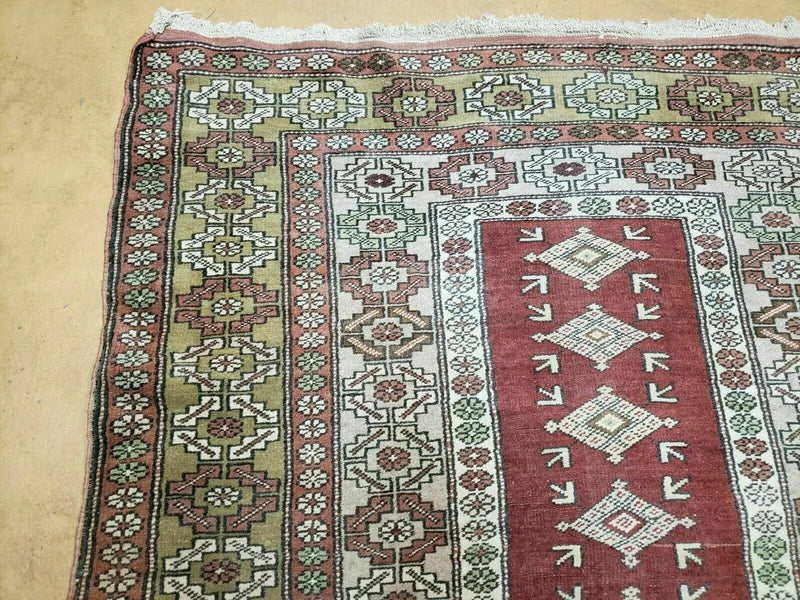 4' X 8' Antique Handmade Turkish Melas Oushak Wool Rug by Jewel Rugs