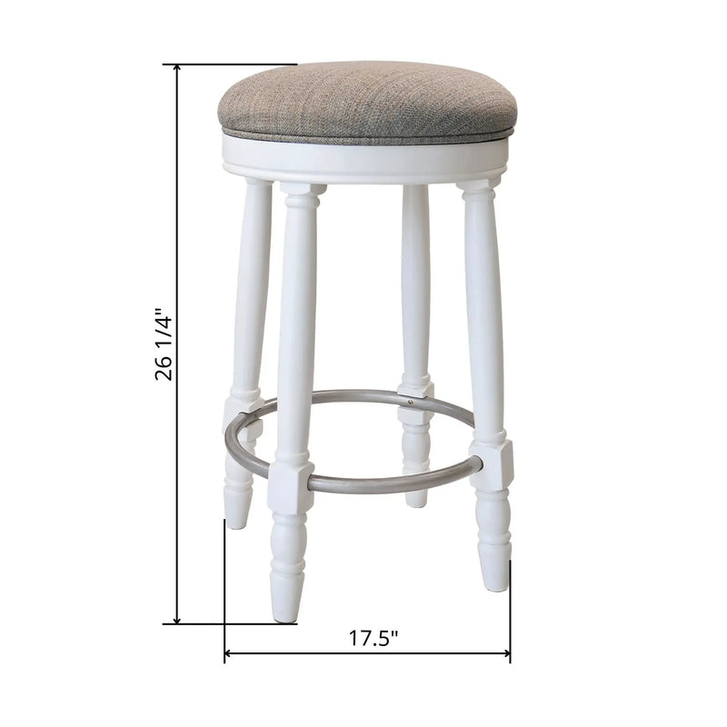 360° Swivel Wooden Barstools With Upholstered Seat, Counter Height (Set of 2) by HouseOfZazla