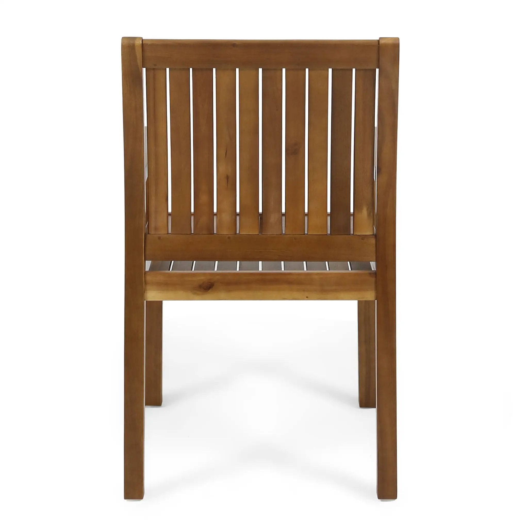 Amethyst Outdoor Dining Chair With Slat Design (Set of 2) - Natural by HouseOfZazla