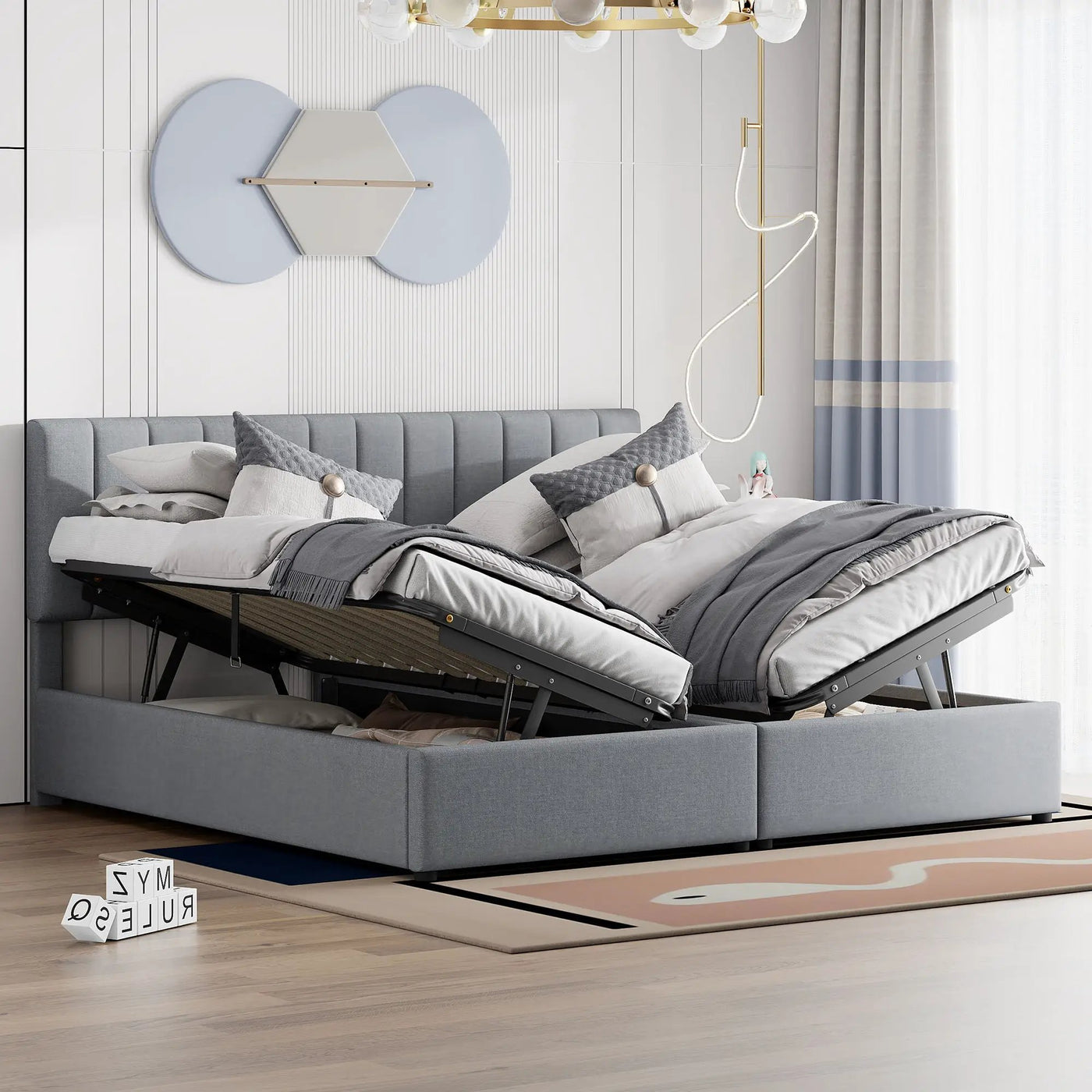 Upholstered Platform Bed With A Hydraulic Storage System by HouseOfZazla