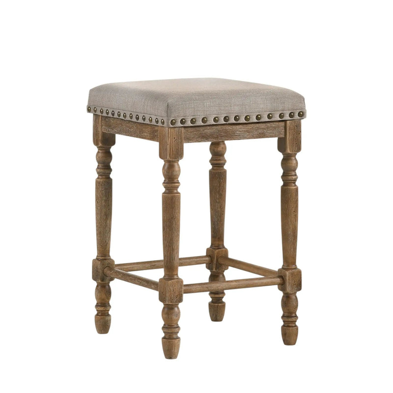 Farsiris - Weathered Counter Height Stool (Set 2) - Beige by HouseOfZazla