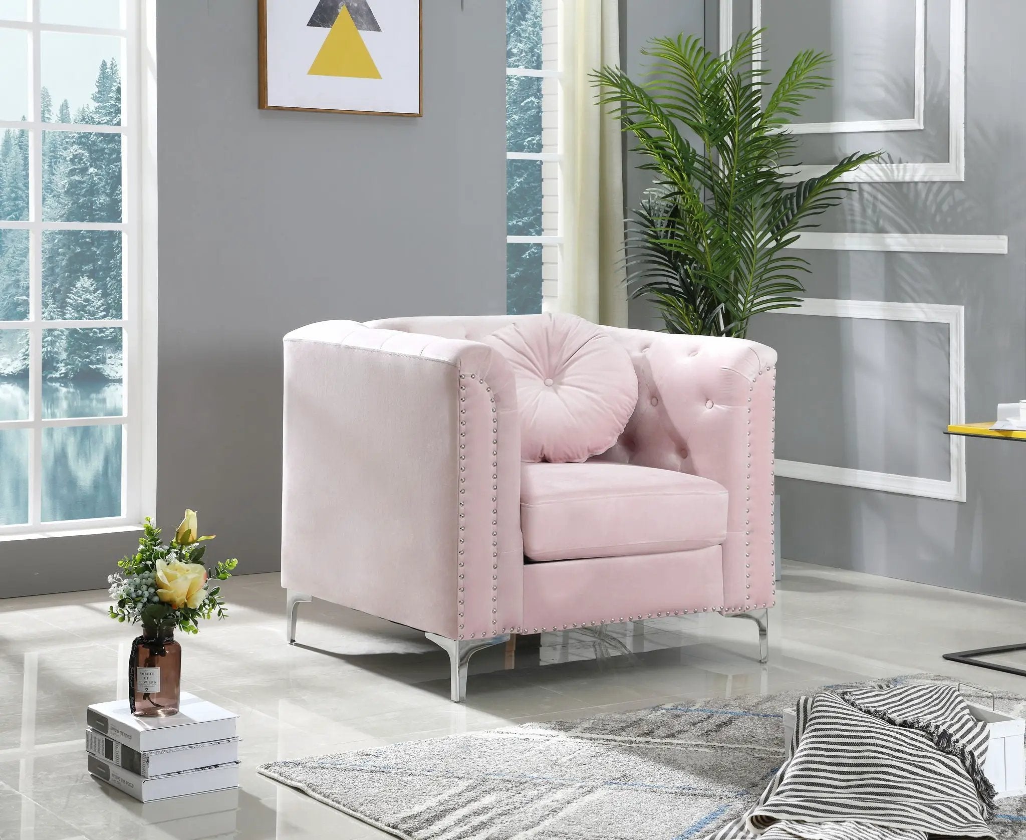 Contemporary Sloped Arm Chair by Unique Piece Furniture