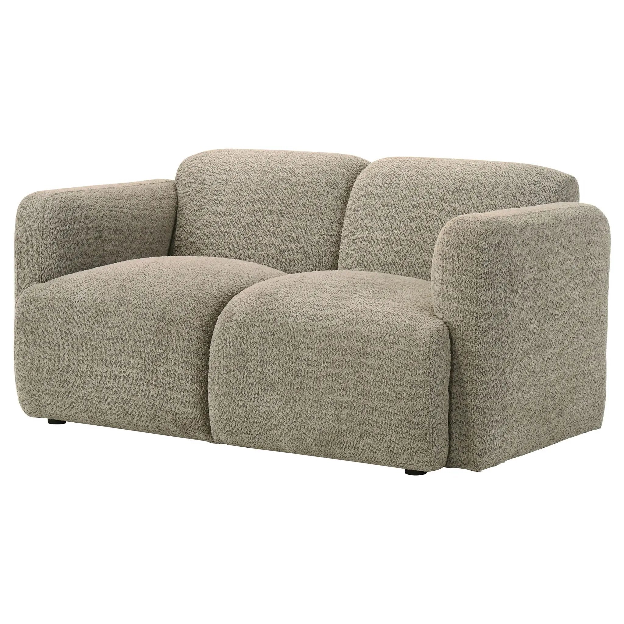 Dorset Fabric Upholstered Round Track Arm Loveseat Brown by Unique Piece Furniture