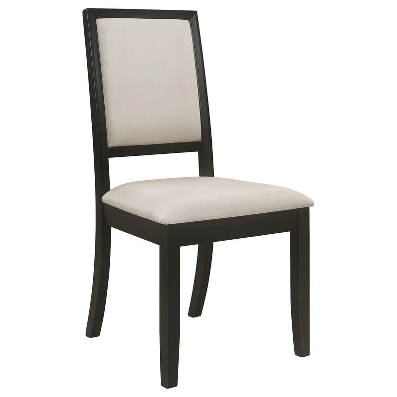 Louise Upholstered Wood Dining Side Chair Black (Set of 2) by Unique Piece Furniture