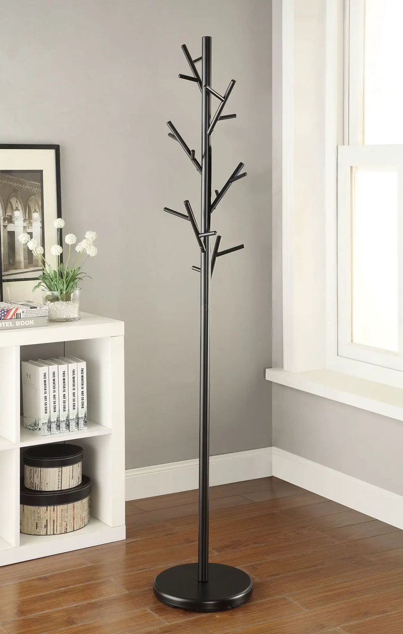 Clover 18 Hook Freestanding Metal Coat Rack Hat Hanger Black by Unique Piece Furniture