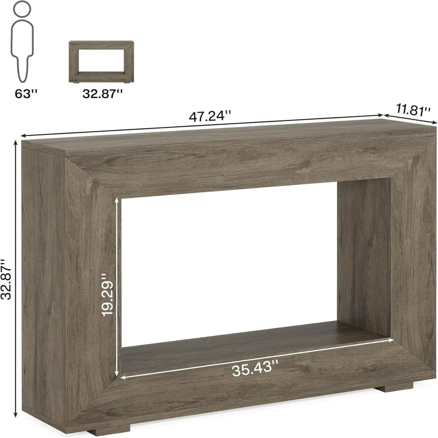 Narrow Entryway Storage Console Table With Open Shelf by HouseOfZazla