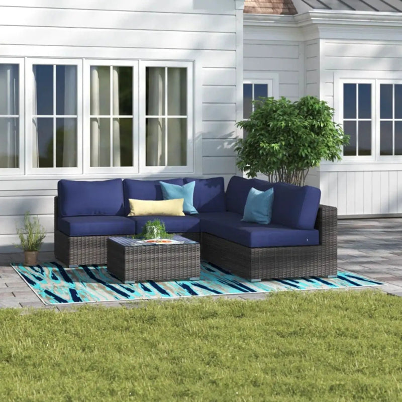Seating Set With Cushions Handcrafted Wicker Design by Unique Piece Furniture