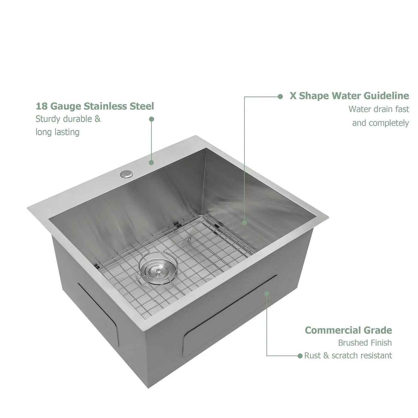 Stainless Steel Drop In Kitchen Sink, Topmount by HouseOfZazla