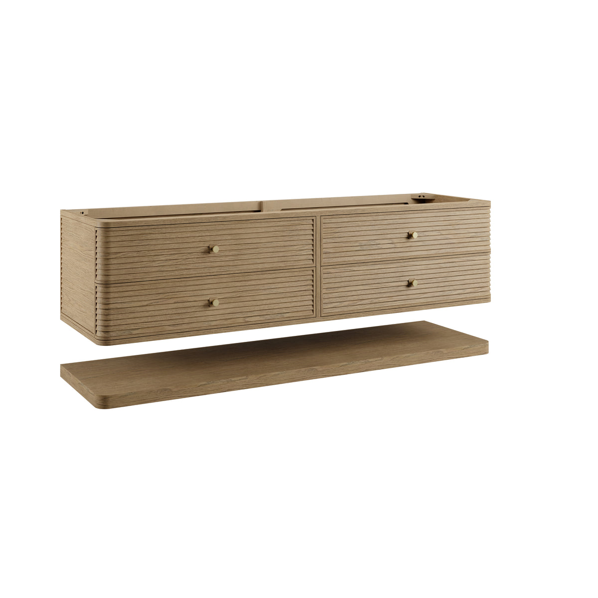 James Martin Allamari 72" Floating Double Bathroom Vanity, Dune Mist, view 9