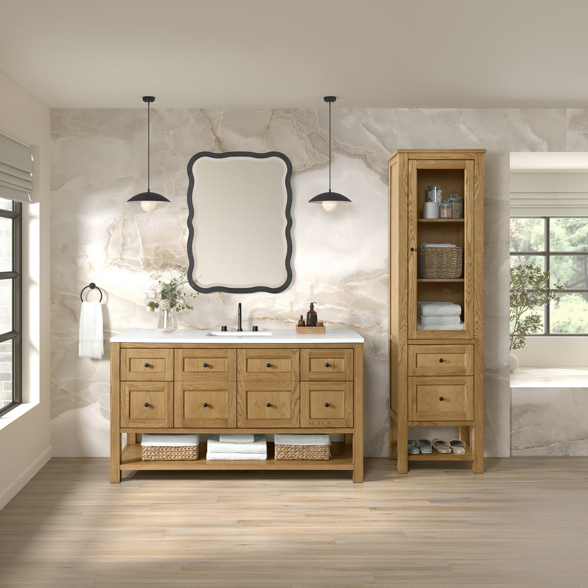 James Martin Breckenridge Linen Cabinet, Light Natural Oak, view 4
