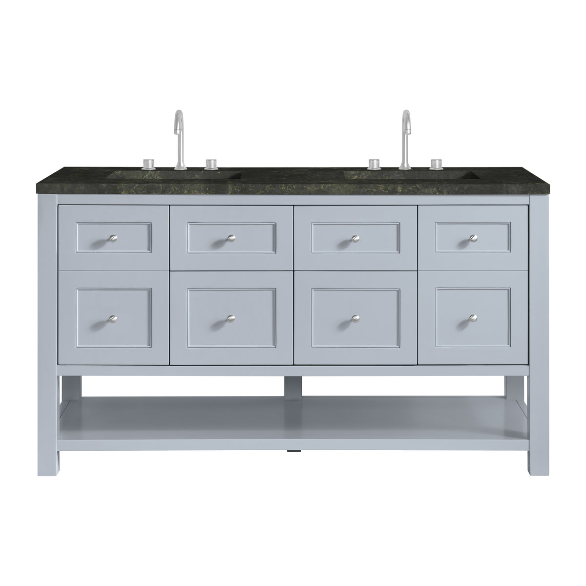 James Martin Breckenridge 60" Double Bathroom Vanity, Serenity Blue with Phantome countertop