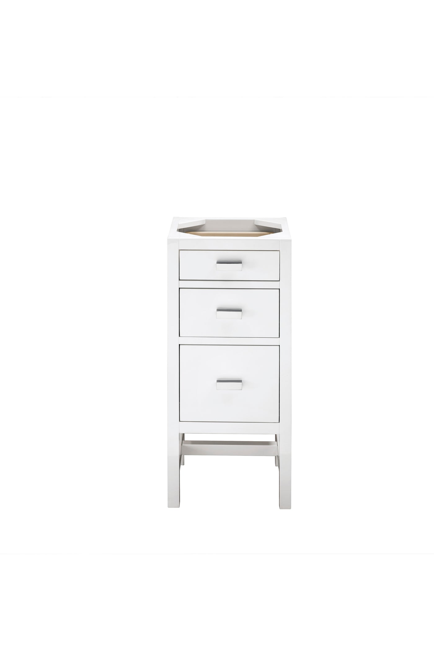 James Martin Addison 15" Base Cabinet, Glossy White, cabinet without a countertop