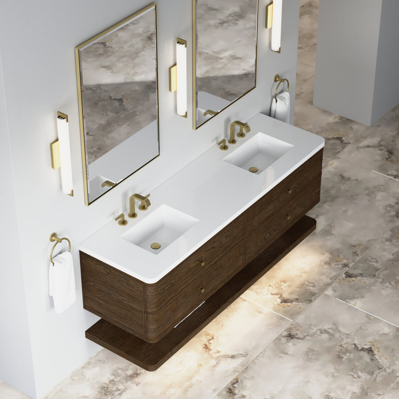 James Martin Allamari 72" Floating Double Bathroom Vanity, Sable by James Martin