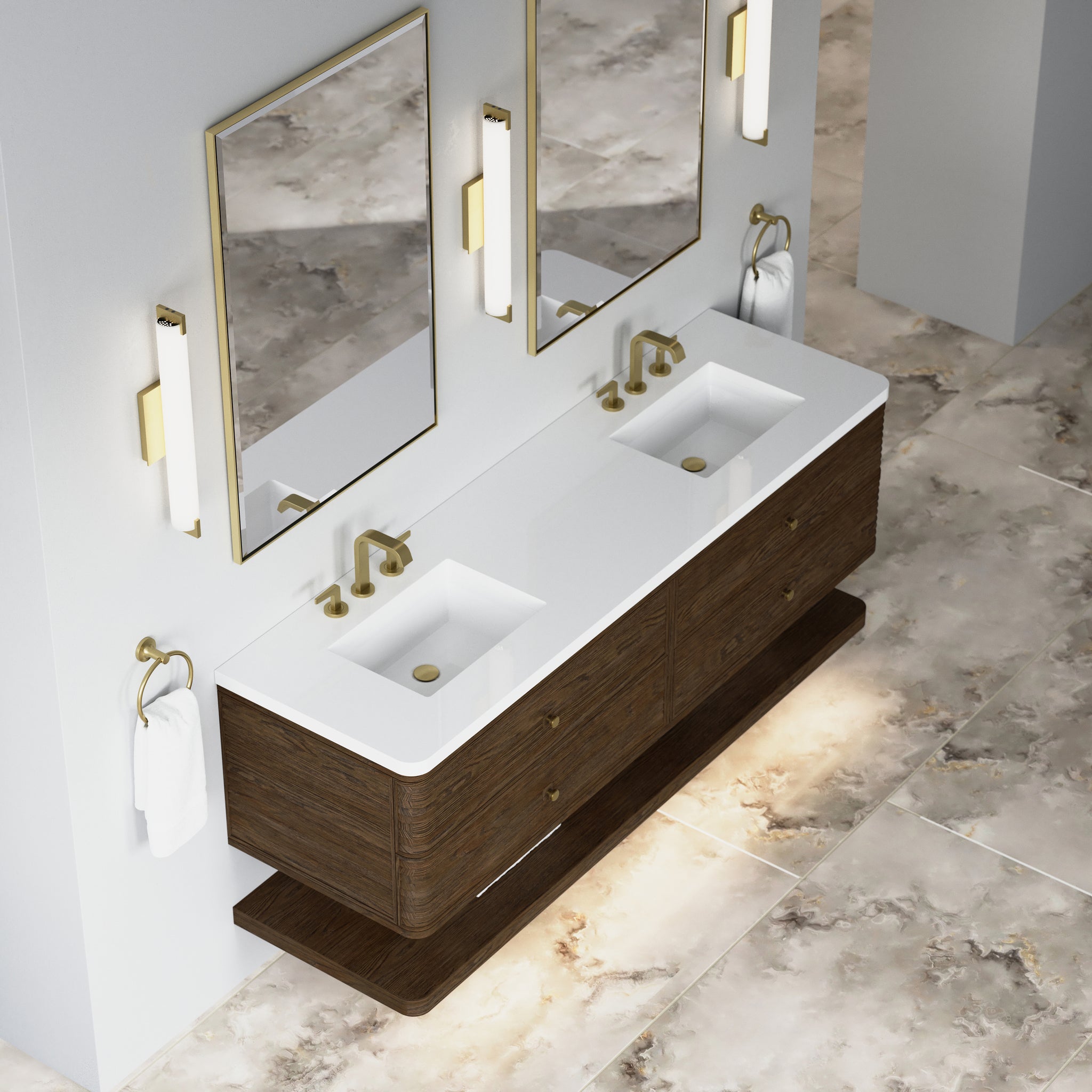 James Martin Allamari 72" Floating Double Bathroom Vanity, Sable by James Martin