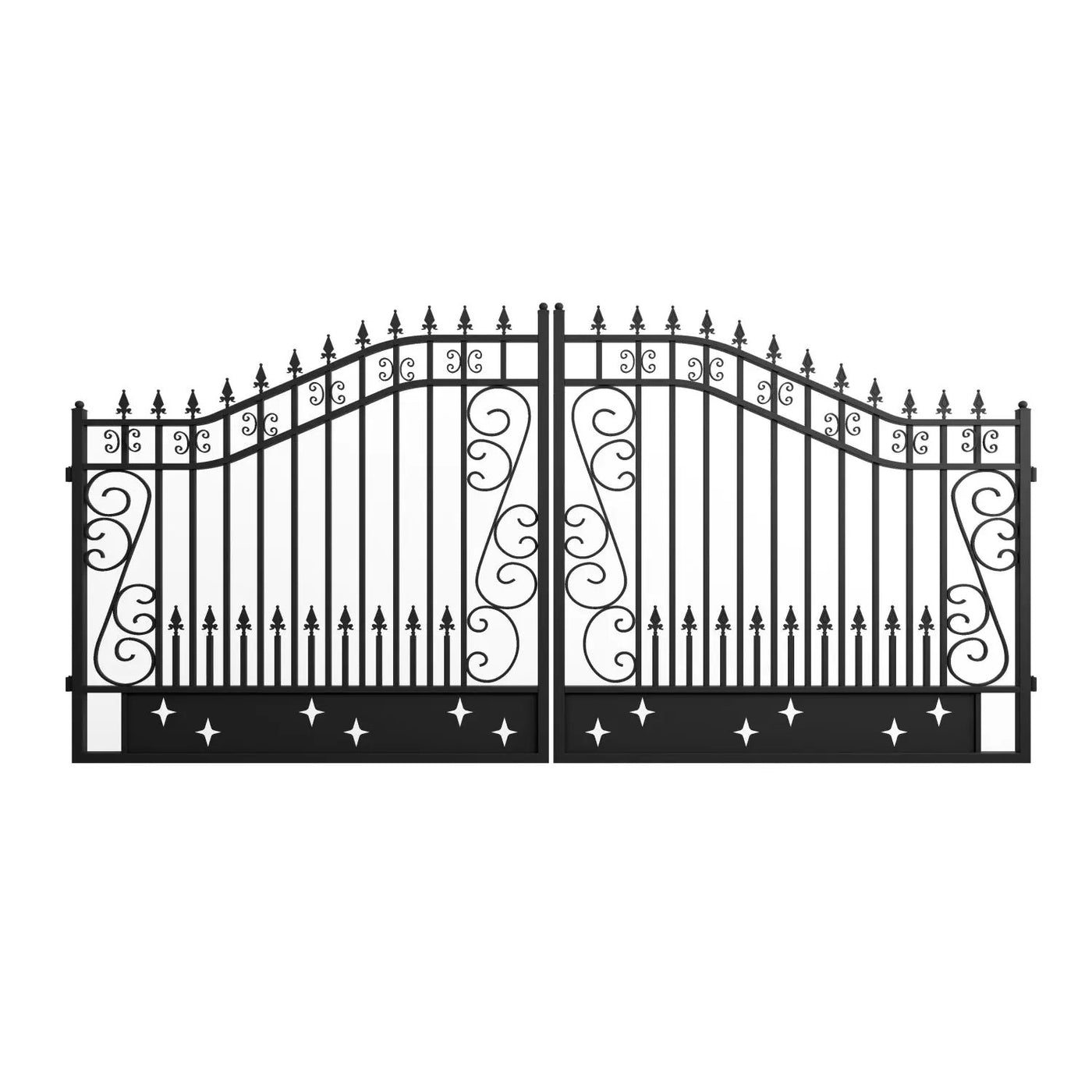 14x8 ft Steel Dual Swing Driveway Gate by Chery Industrial