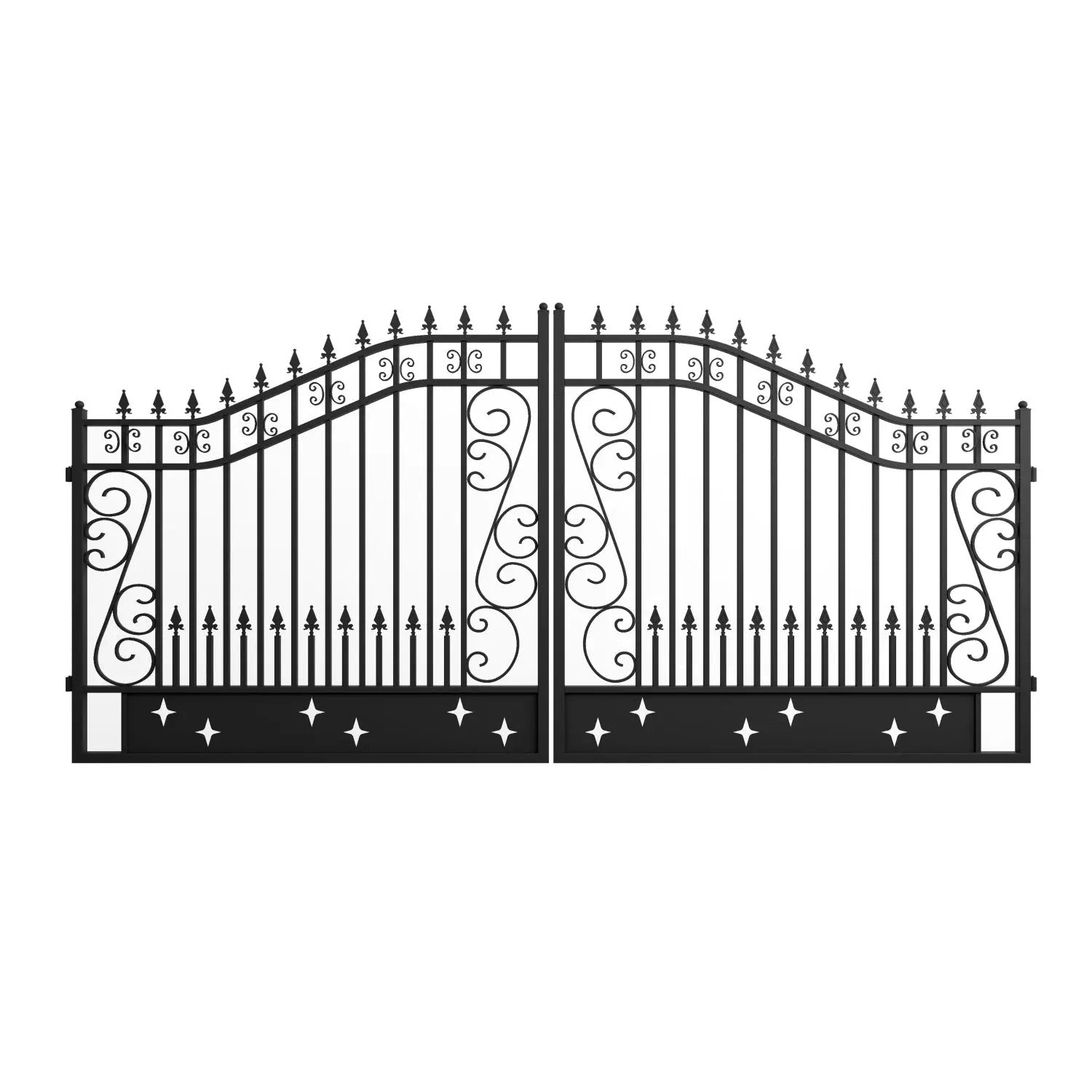 14x8 ft Steel Dual Swing Driveway Gate by Chery Industrial