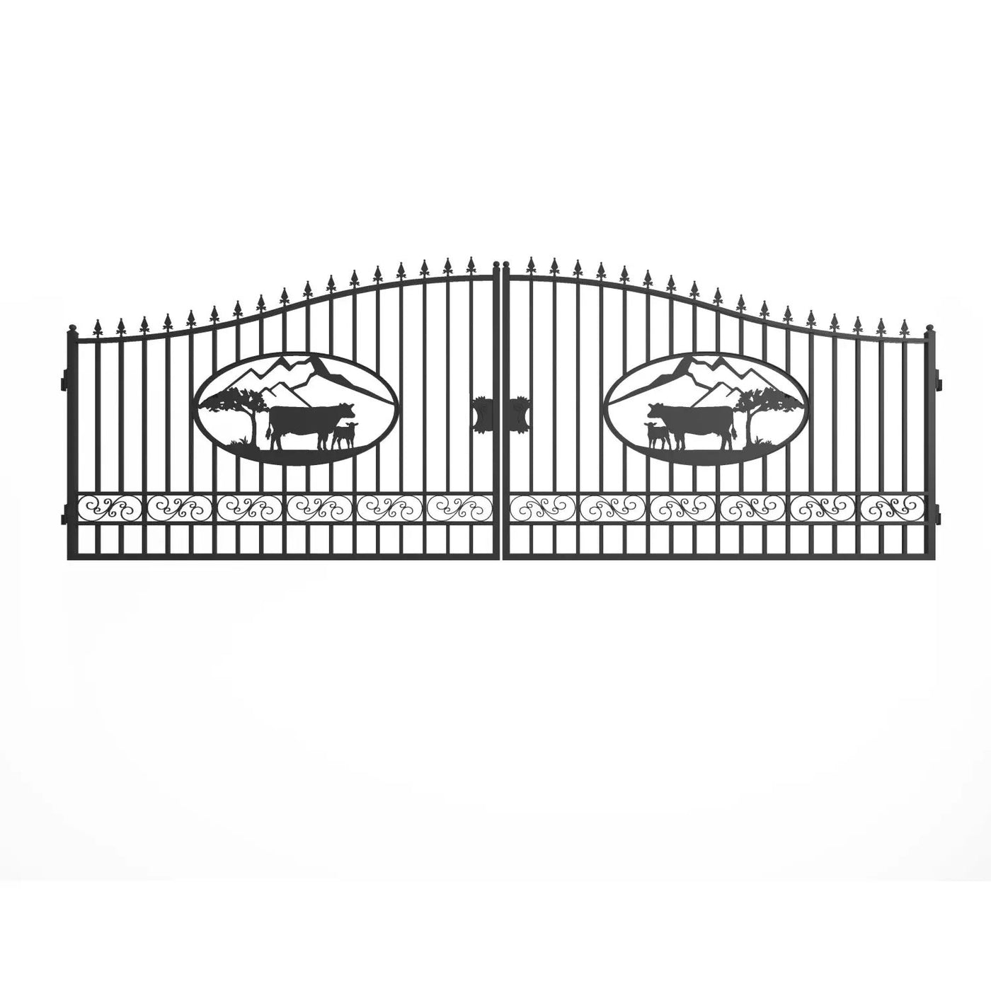 20x8 ft Steel Dual Swing Driveway Gate by Chery Industrial