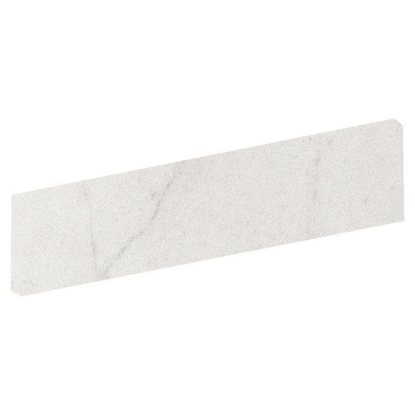 Bianco Crystal Matte Bullnose Marble Look Porcelain Tiles 4x24
