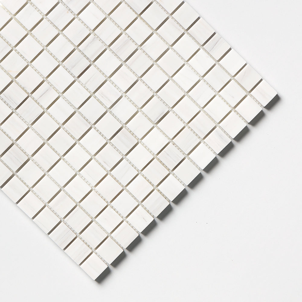 Bianco Dolomiti Honed 1x1 Marble Mosaics 12x12 Marble Honed 12x12 Mosaics — 3