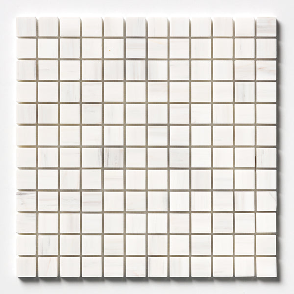 Bianco Dolomiti Honed 1x1 Marble Mosaics 12x12