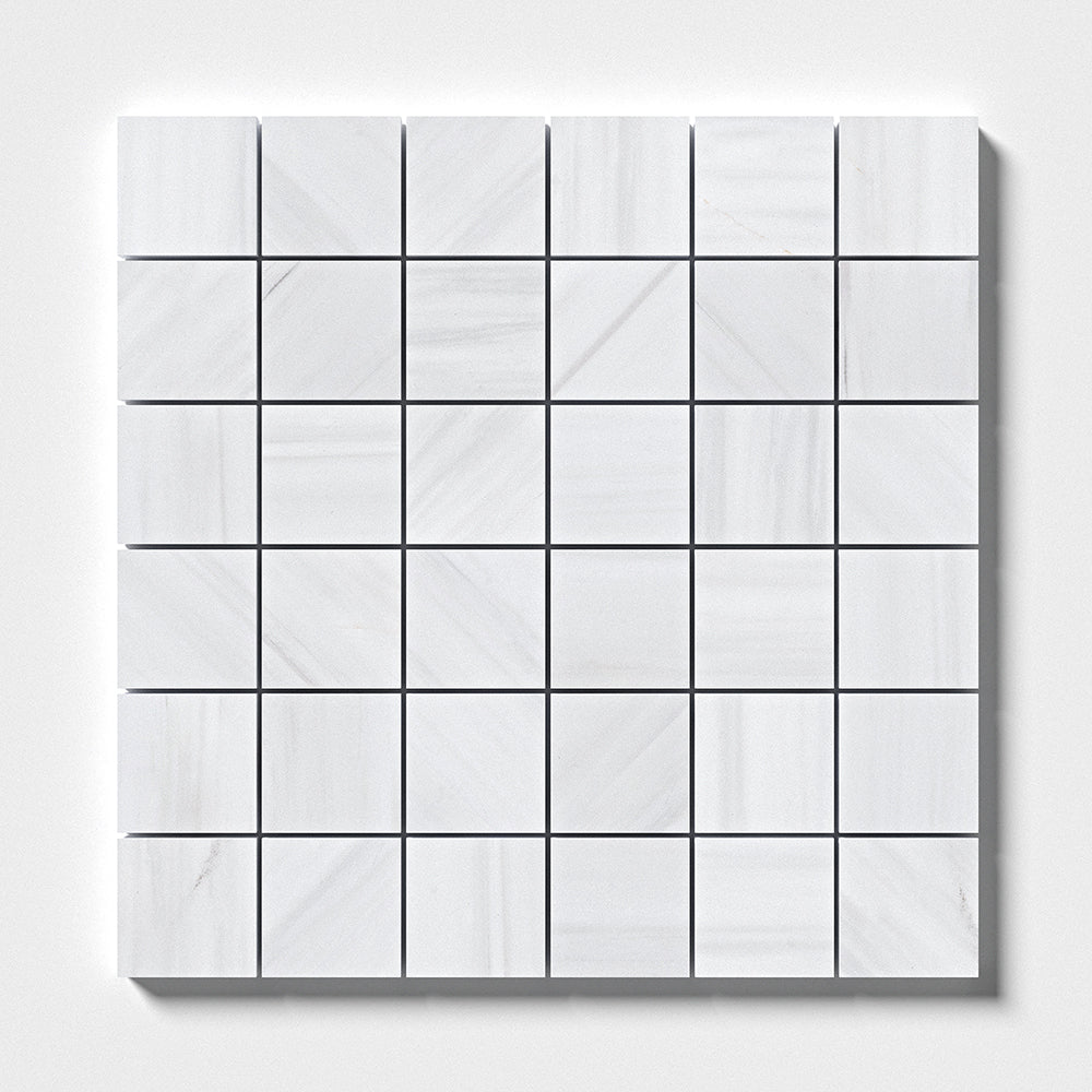 Bianco Dolomiti Honed 2x2 Marble Mosaics 12x12 Marble Honed 12x12 Mosaics