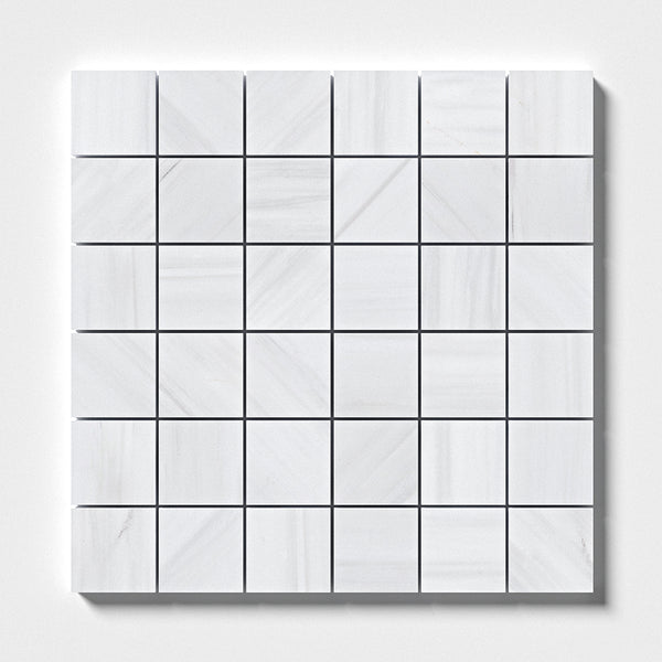 Bianco Dolomiti Honed 2x2 Marble Mosaics 12x12