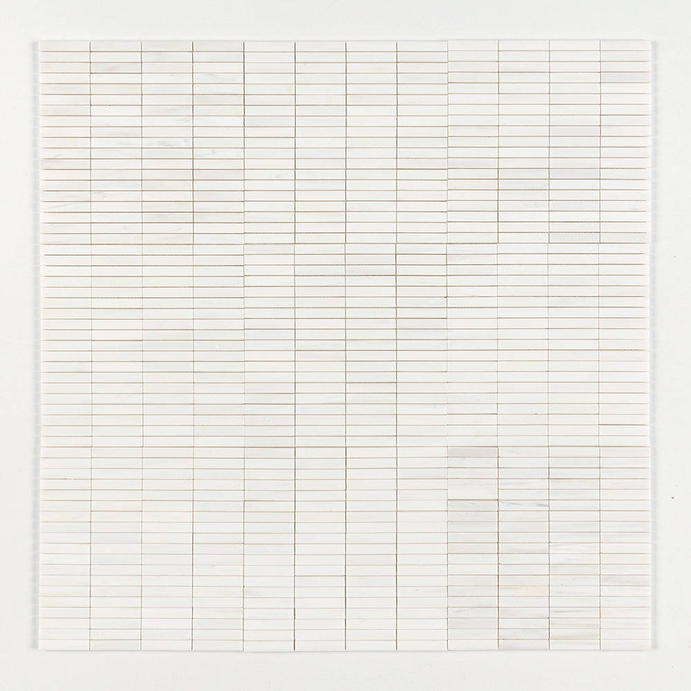 Bianco Dolomiti Honed 5/8x3 Marble Mosaics 12x12 Marble Honed 12x12 Mosaics — 1