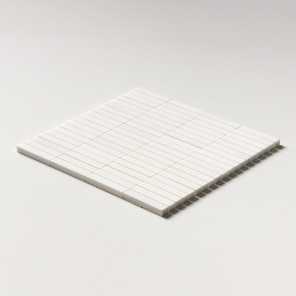 Bianco Dolomiti Honed 5/8x3 Marble Mosaics 12x12 Marble Honed 12x12 Mosaics — 2