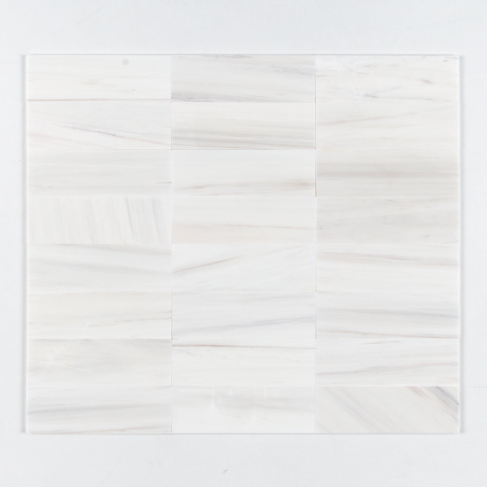 Bianco Dolomiti Honed Subway Marble Tiles 4x12 Marble Honed 4x12 Tiles — 1