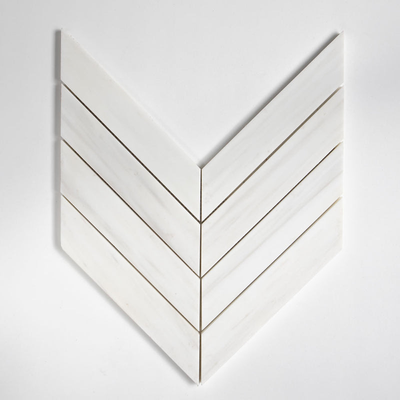 Bianco Dolomiti Honed Trapeze Marble Mosaics 10x13 Marble 14x14 Mosaics