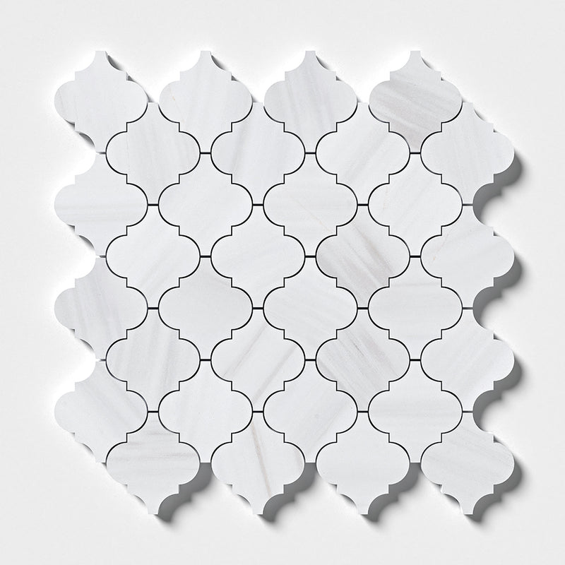 Bianco Dolomiti Polished Arabesque Marble Mosaics 12x12 Marble Polished 12x12 Mosaics