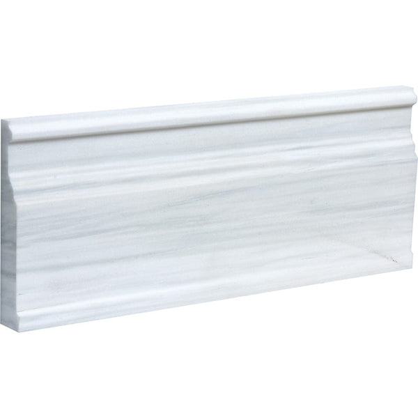 Bianco Dolomiti Polished Modern Base Marble Moldings 5 1/16x12