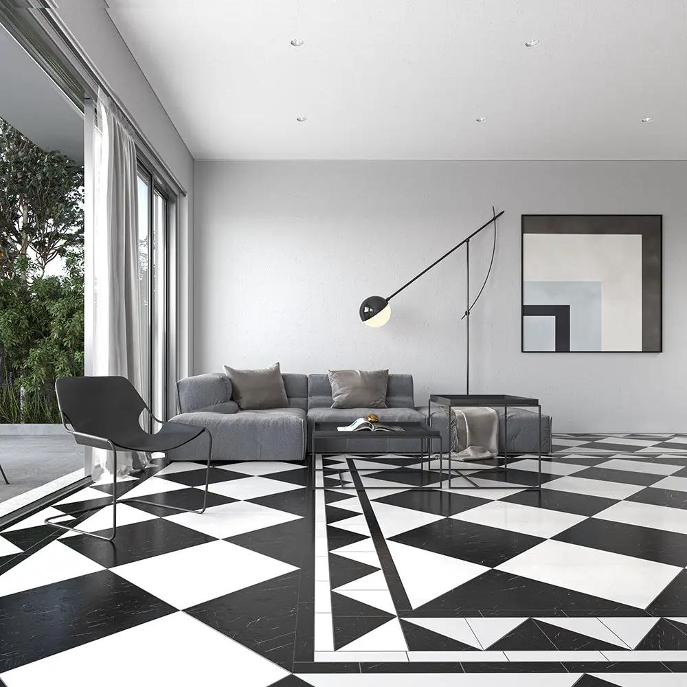 Bianco Dolomiti, Snow White Polished Marble Tiles 18x18 room scene