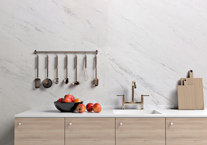 Bianco Sivec Polished Marble Slab Random room scene 2