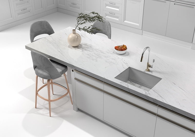 Bianco Sivec Polished Marble Slab Random room scene 4