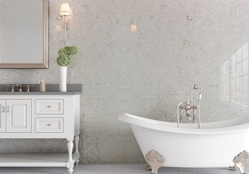 Biancone Polished Marble Slab Random room scene