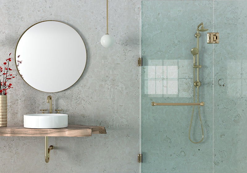 Biancone Polished Marble Slab Random room scene 3