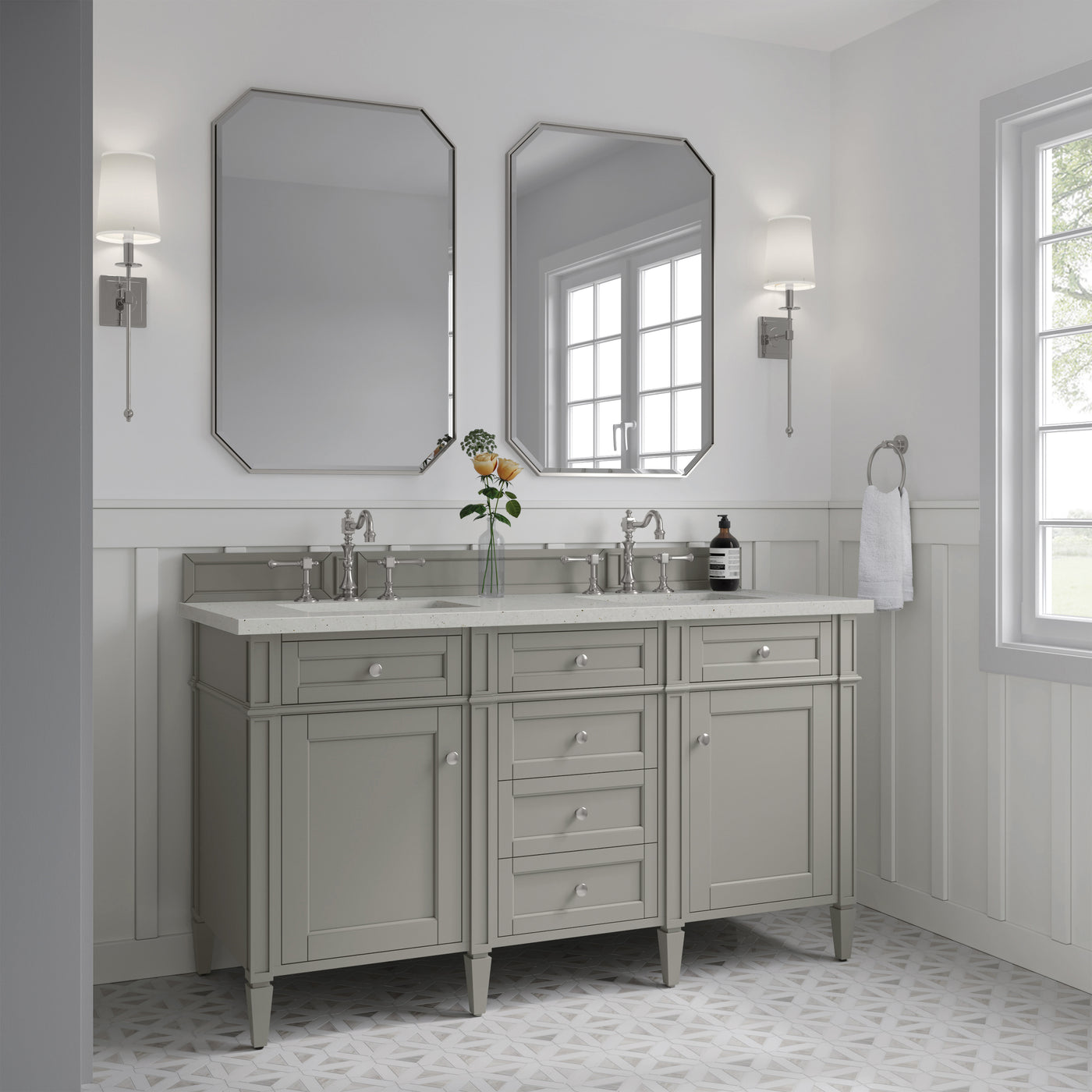 James Martin Brittany 60" Double Bathroom Vanity, Urban Gray by James Martin