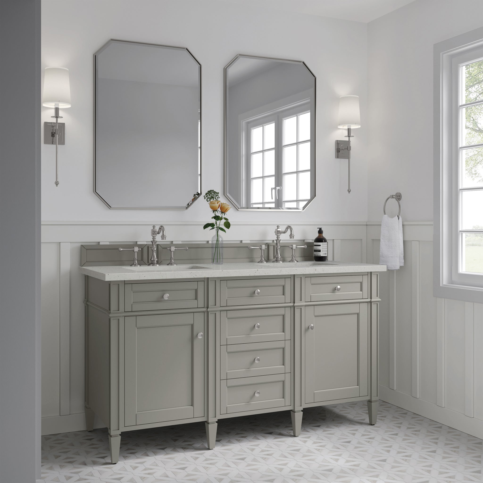 James Martin Brittany 60" Double Bathroom Vanity, Urban Gray by James Martin