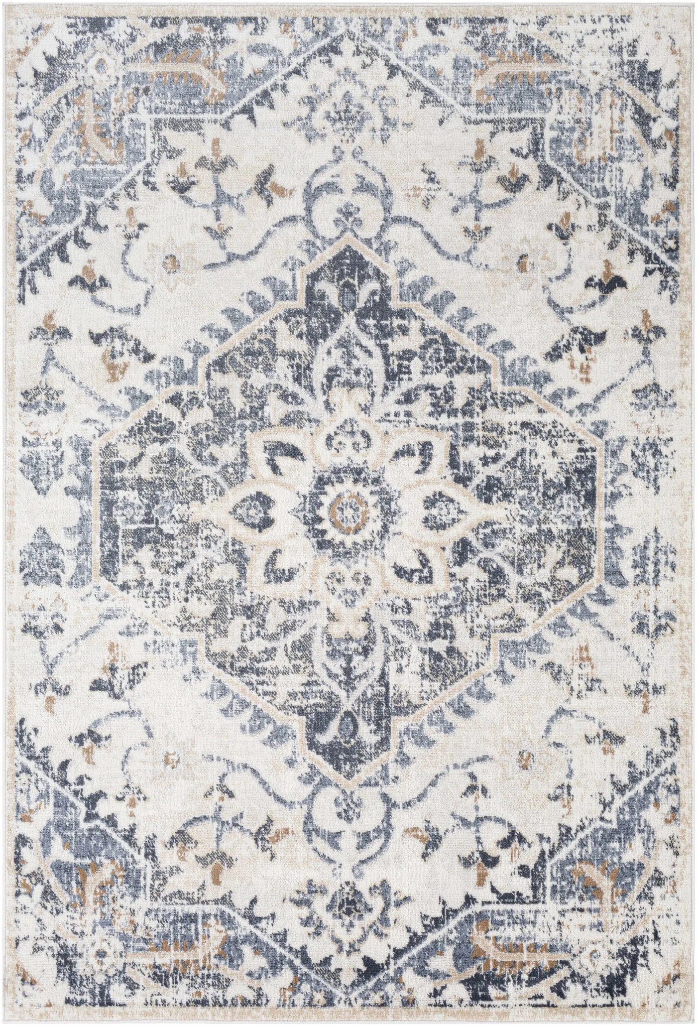 Biggleswade Denim Medallion Area Rug by Boutique Rugs