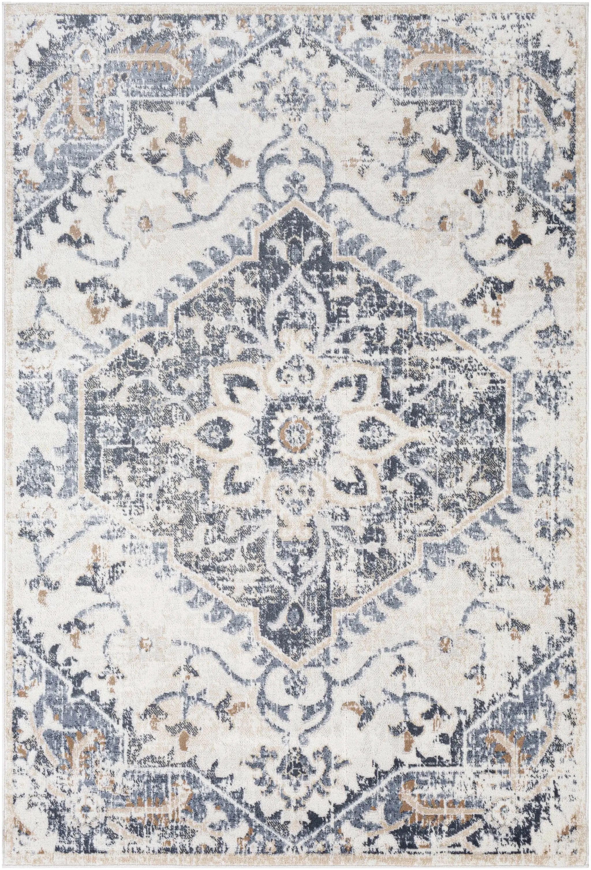 Biggleswade Denim Medallion Area Rug by Boutique Rugs