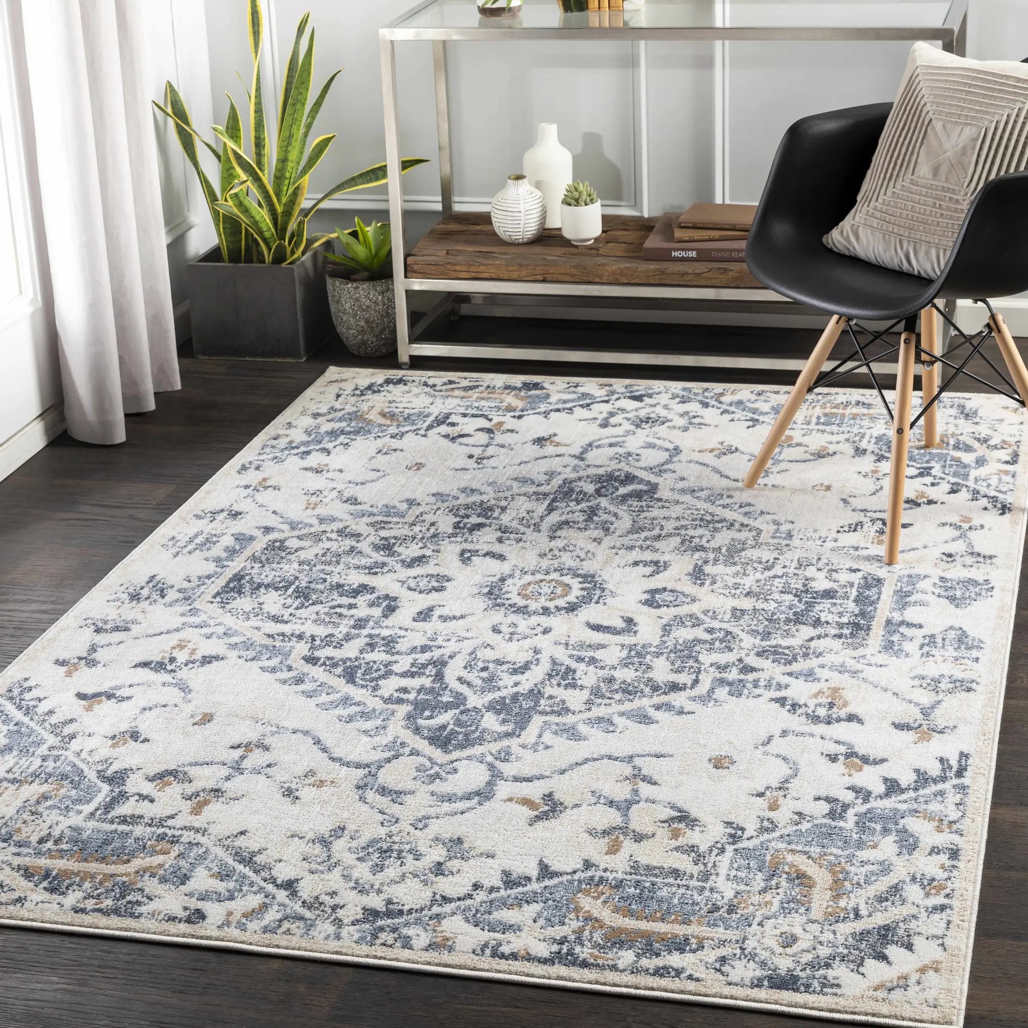 Biggleswade Denim Medallion Area Rug by Boutique Rugs
