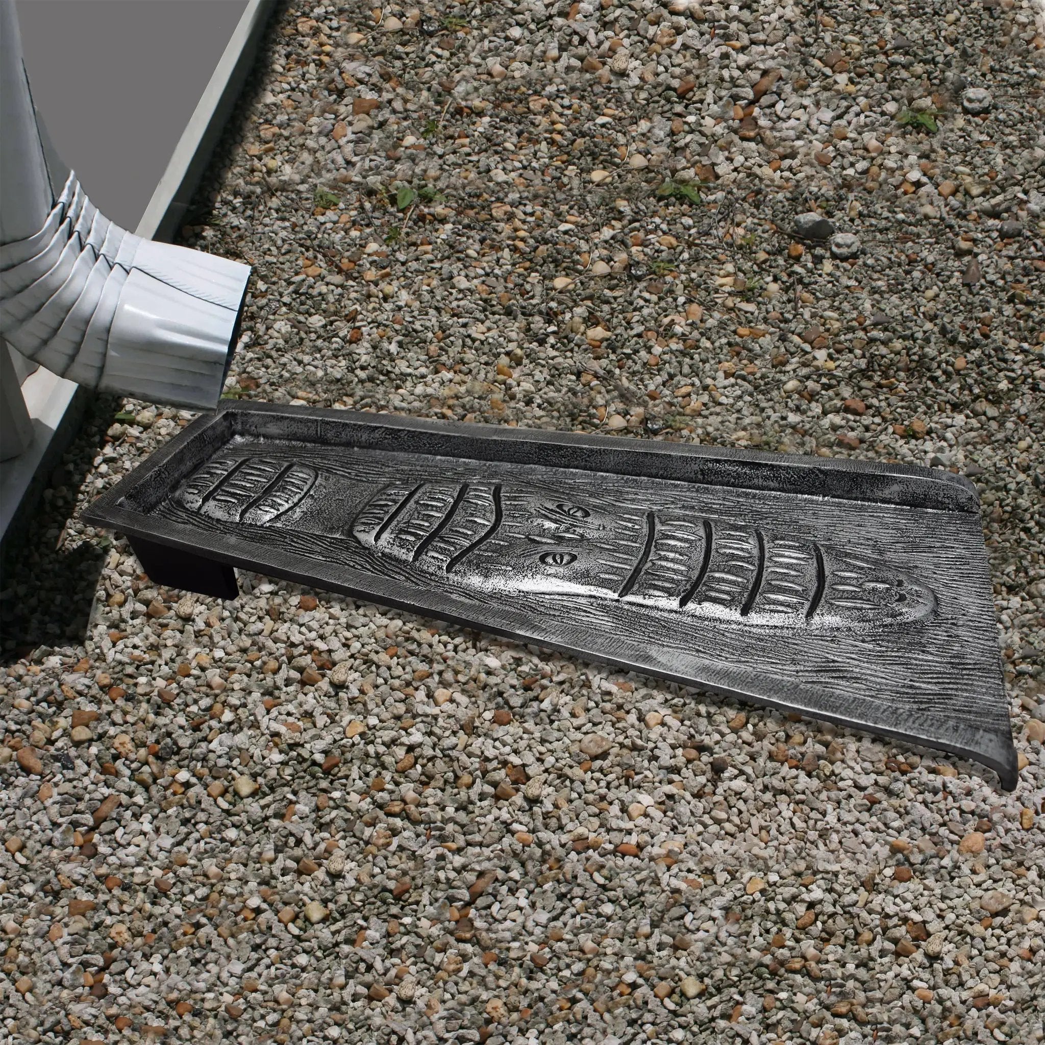 Silver Alligator 24-in Cast Aluminum Downspout Gutter Splash Block by Sharicks