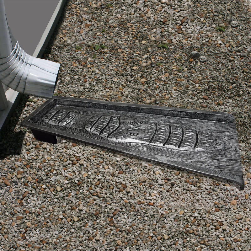 Silver Alligator 24-in Cast Aluminum Downspout Gutter Splash Block by Sharicks