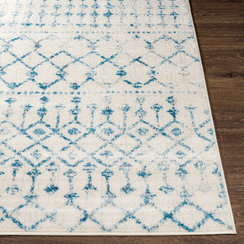 Binabalian Blue&White Tribal Area Carpet - Clearance by Boutique Rugs