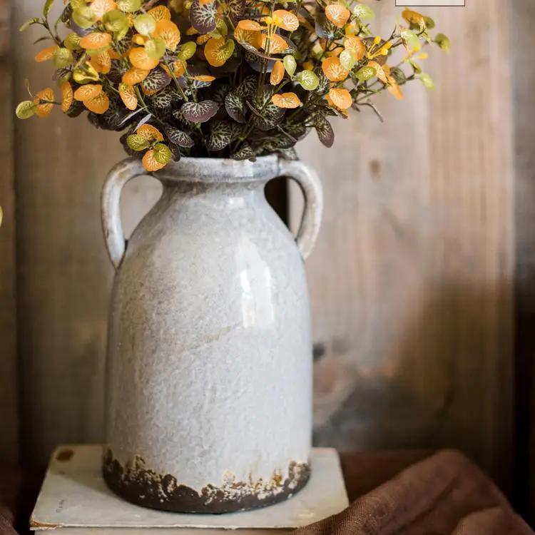 Binglie Glazed Pottery Vase with Handles by RusticReach